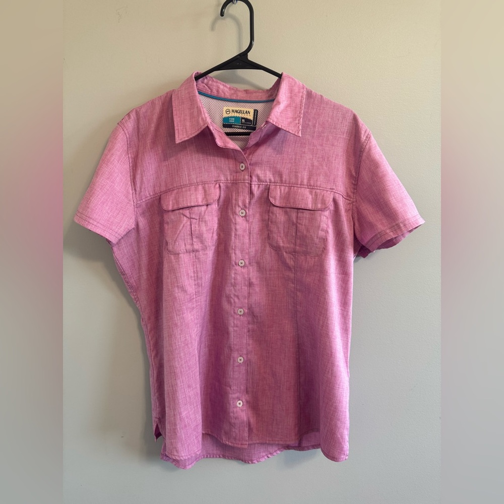 Magellan Outdoors pink fishing top moisture wicking classic fit size‎ XL